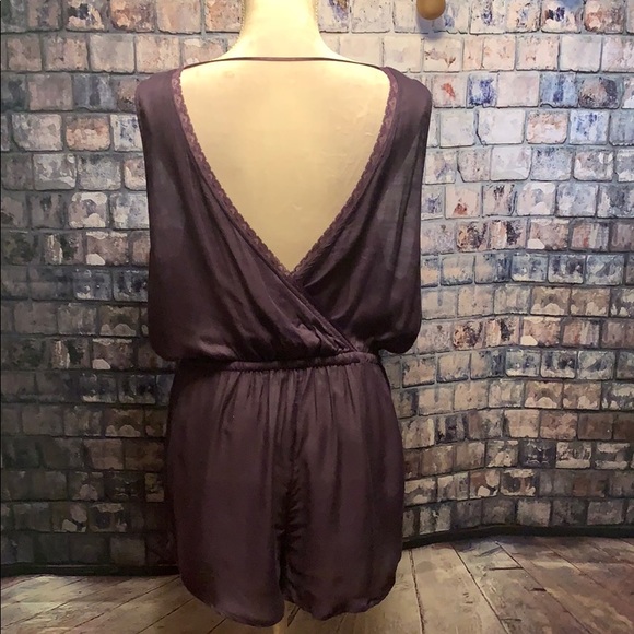 O'Neill Pants - 💜PURPLE ROMPER LOW V FRONT & BACK LACE TRIMMED